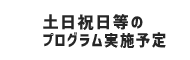 土日祝日等のプログラム実施予定